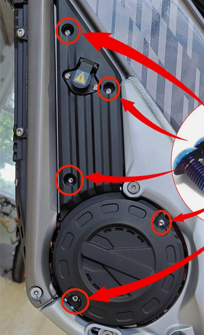 Talaria XXX left side cover Titanium Bolts (x5)